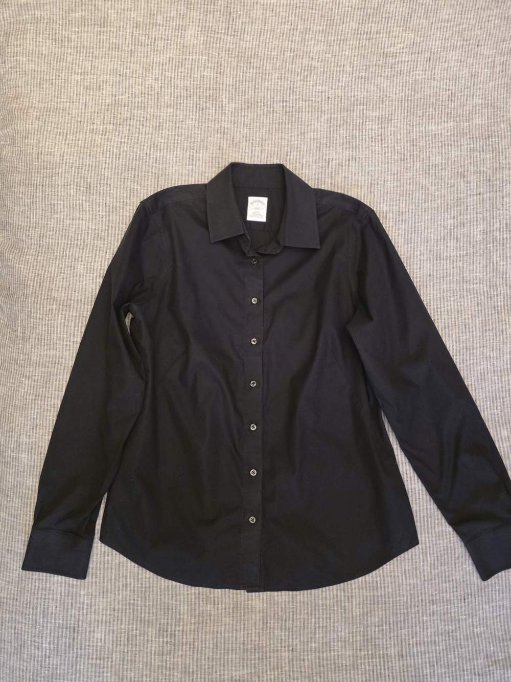 Women's Brooks Brothers Black Collared Fitted Button Shirt - Size 10